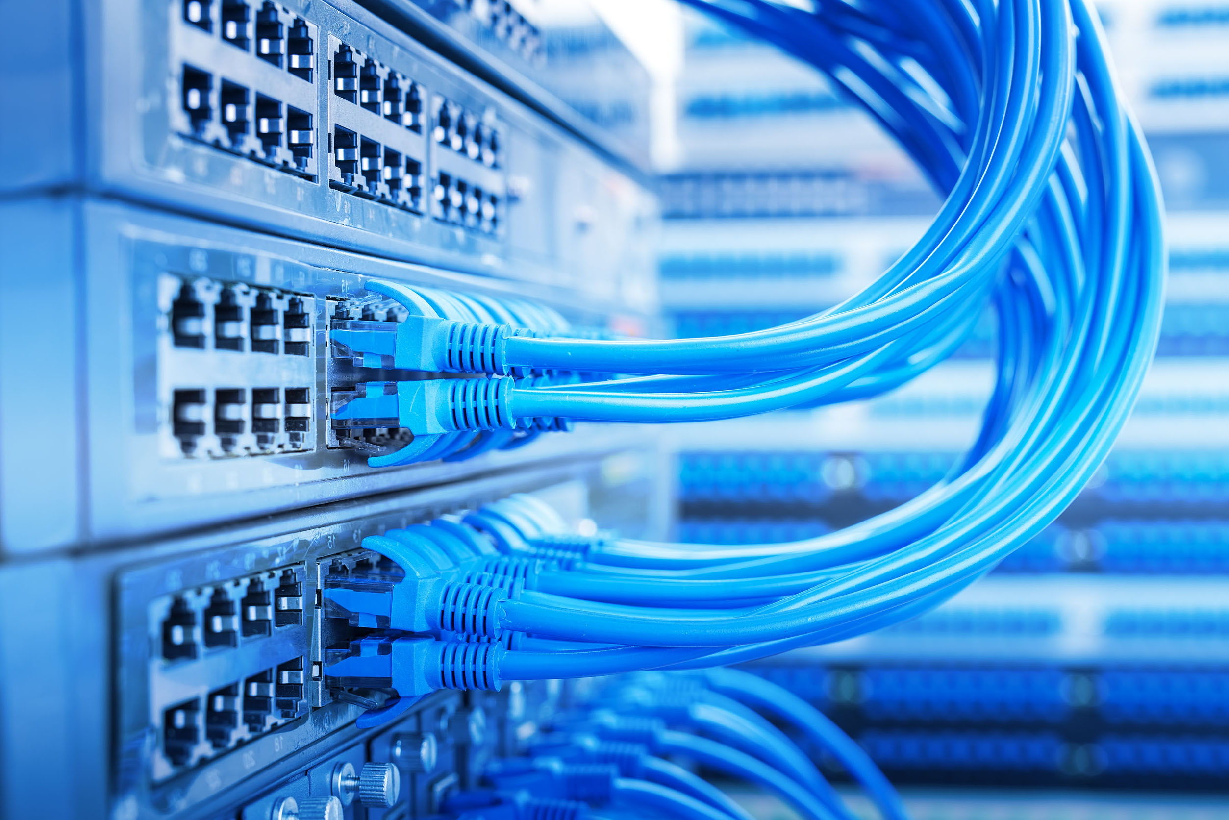 46628704 - network switch and  cables,data center concept.